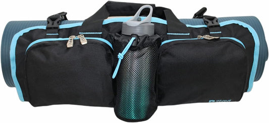 Yoga Mat Bag with Adjustable Strap, Water Bottle and Zipper Packet. Organizing Gym Gears, Exercise, Workout, and Pilates. Fit All Sizes Mat.