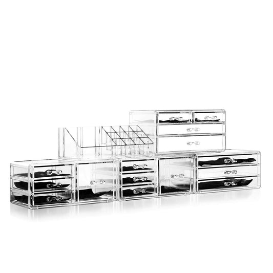 Felicite Home Acrylic Jewelry and Cosmetic Storage Makeup Organizer Set, 5 Piece，Large