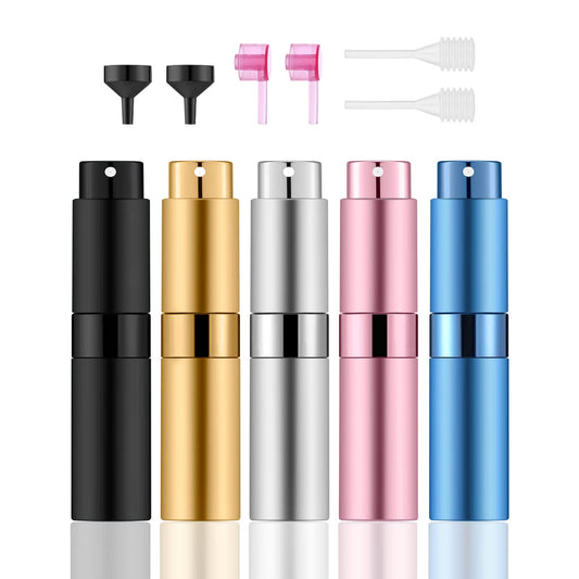 Lil Ray 8ML Perfume Travel Refillable Atomizer Spray Bottle Mini Portable Sprayer for Cologne (5 Colors)