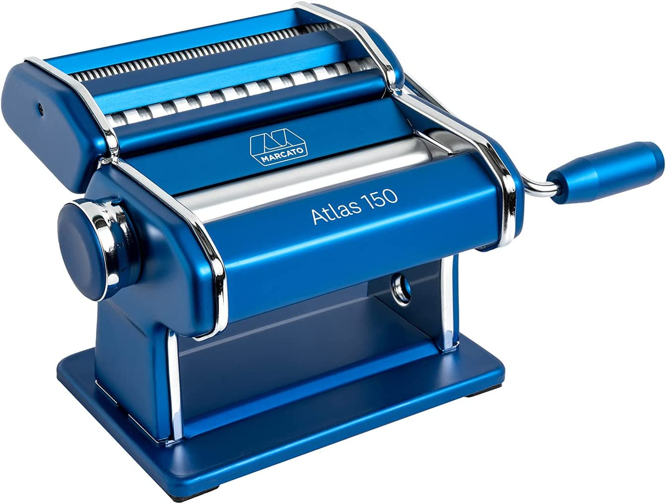 MARCATO Atlas 150 Machine, Made in Italy, Red, Includes Pasta Cutter, Hand Crank, and Instructions