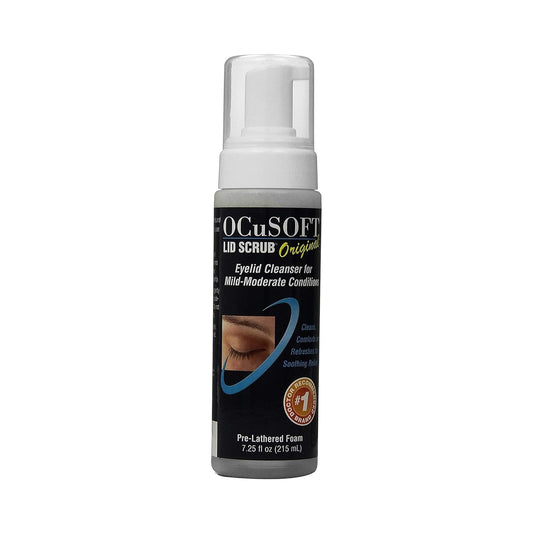 OCuSOFT Lid Scrub Original Foaming Eyelid Cleanser - Mild Instant Foaming Eyelid & Eyelash Cleanser - Daily Eyelid Wash to Remove Oil, Dust, Pollen & Eye Makeup - 7.25 fl oz