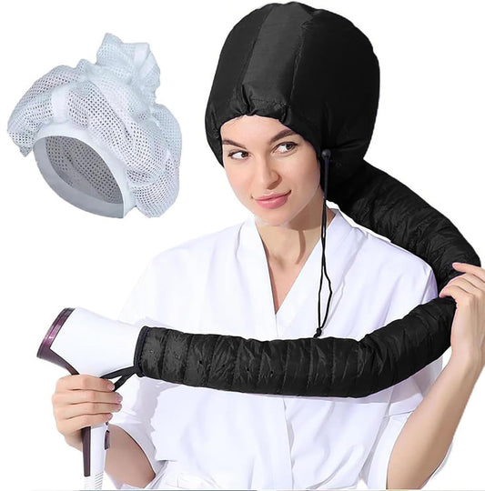Net Plopping Cap For Drying Curly Hair, Plopping Cap Curly Hair, Net Plopping Cap, Net Plopping Bonnet With Adjustable Strap, (Net Plopping Cap+Satin Diffuser Cap)