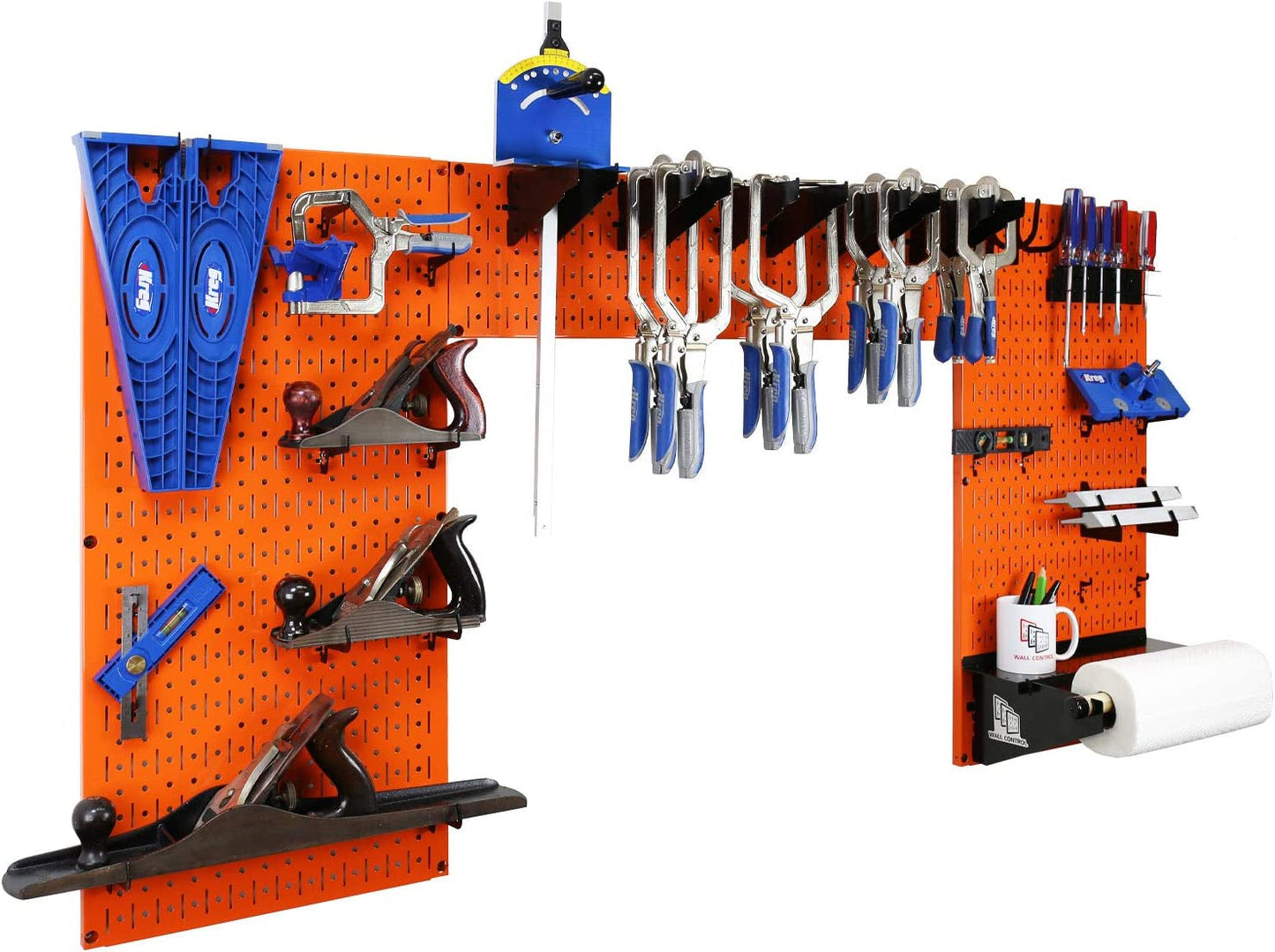 Wall Control Woodworking Tool Storage Organization Kit - Lazy Guy DIY Edition Wood Working Tool Supply Organizer for Do-It-Yourself Woodworkers and Makers (Pink Pegboard)