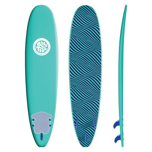 Bloo Tide 8 Ft. Soft Top Surfboard, Leash and Fins Included