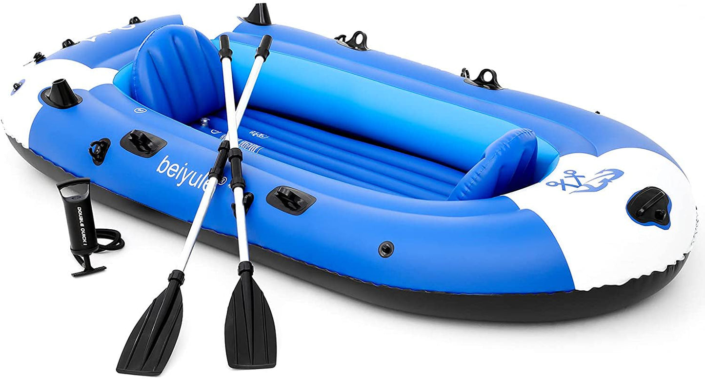 4 Person Inflatable Boat Inflatable Rafts with Air Pump Rope Paddle Repair Patch Brand BEIYULE