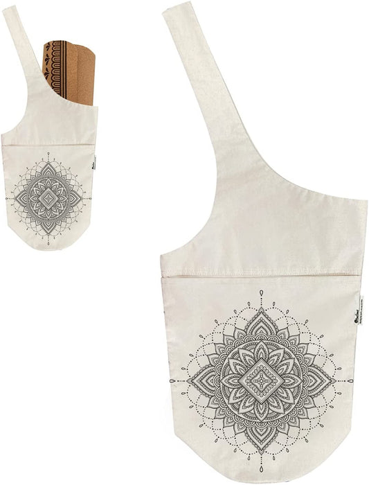 Burro Chakra Themed Yoga Mat Bag with Large Size Pocket Fit Most Size Mats