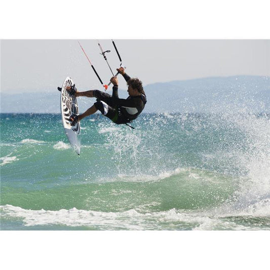 A Man Kitesurfing off Dos Mares Beach in Front of Hotel Dos Mares - Tarifa&#44; Cadiz&#44; Andalusia&#44; Spain Poster Print&#44; 36 X 26 - Large