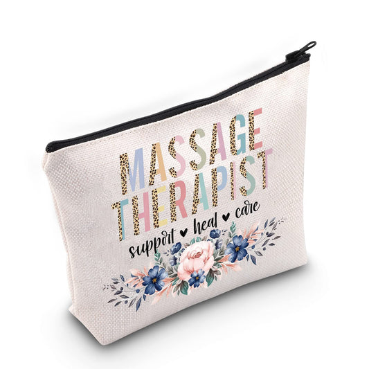 LEVLO Massage Therapy Cosmetic Make Up Bag Massage Therapist Gift Massage Therapist Support Heal Care Makeup Zipper Pouch Bag(Massage Therapist)