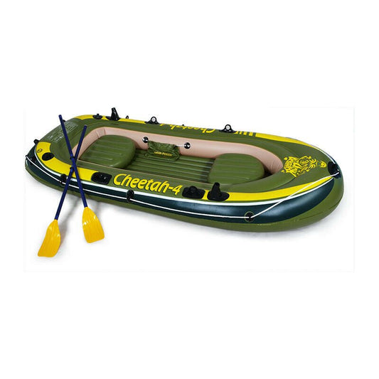 CHEETAH 4 Person Inflatable Boat Raft Set with Oars & Air Pump