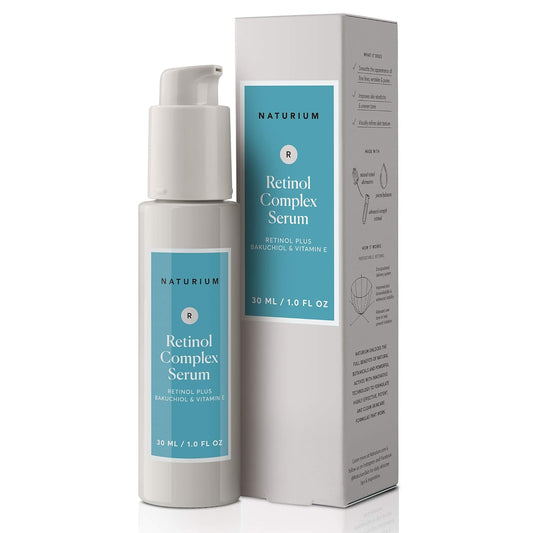 Naturium Retinol Complex Serum, Microencapsulated Retinols plus Bakuchiol, Refining & Smoothing Facial Serum, 1 oz
