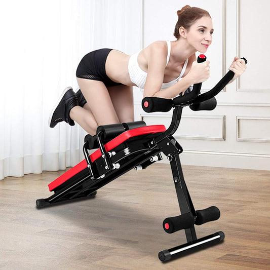 Bigzzia Ab Exercise Bench, Abdominal Workout Machine Foldable Sit up Bench, Full Body Exercise Equipment with LCD Monitor for Leg,Thighs,Buttocks,Rodeo,Sit-Up Exercise