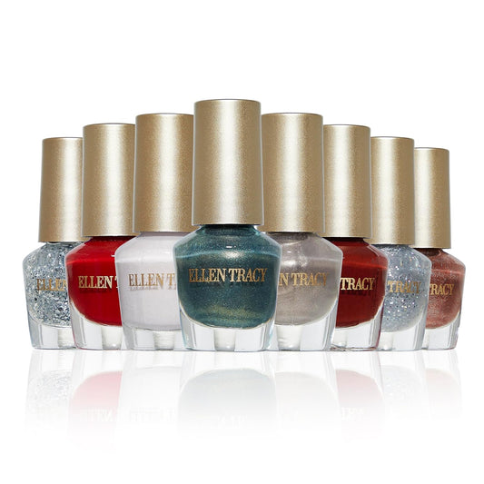 ELLEN TRACY 6-Piece Holiday Nail Polish Set: Long-Lasting, Full Coverage, and Cruelty-Free Beauty - 8.3 ml each bottles for a Luxurious Manicure Experience, Kraft Polar Bear