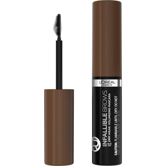 LÕOrŽal Paris Infallible Volumizing 24H Wear Brow Mascara, Long Lasting Eyebrow Makeup for 2X Fuller Eyebrows, 5.0 Brunette, 0.13 Fl Oz