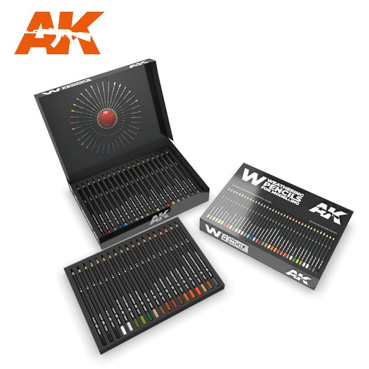 AK10047 Weathering Pencils Deluxe Edition Box (37 Water Pencil Colors)