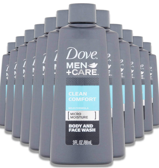 Dove - Care Body and Face Wash, Clean Comfort for Men - 3 oz - 24 Pack