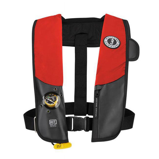 Mustang MSUMD318302-123 HIT Hydrostatic PFD Universal Adult Inflatable, Red & Black