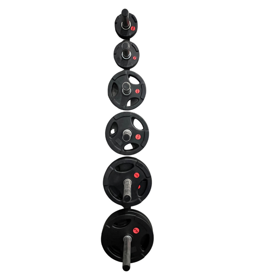 Full Set 245lbs Rubber Grip Plates $0.89/lb