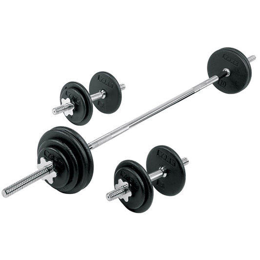 York Barbell Pro Cast Iron Dumbbell / Barbell Spinlock Set