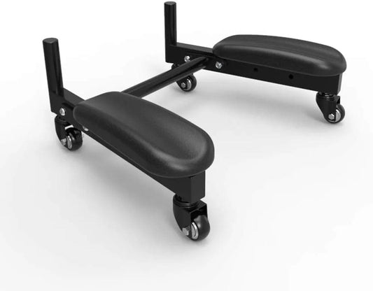 Ab Roller Black Steel Structure Abdominal Muscle Roller Elastic Leather Upholstery Abdominal Exercise Accessories Strength Training Equipment (Color : Black, Size : 453712Cm)