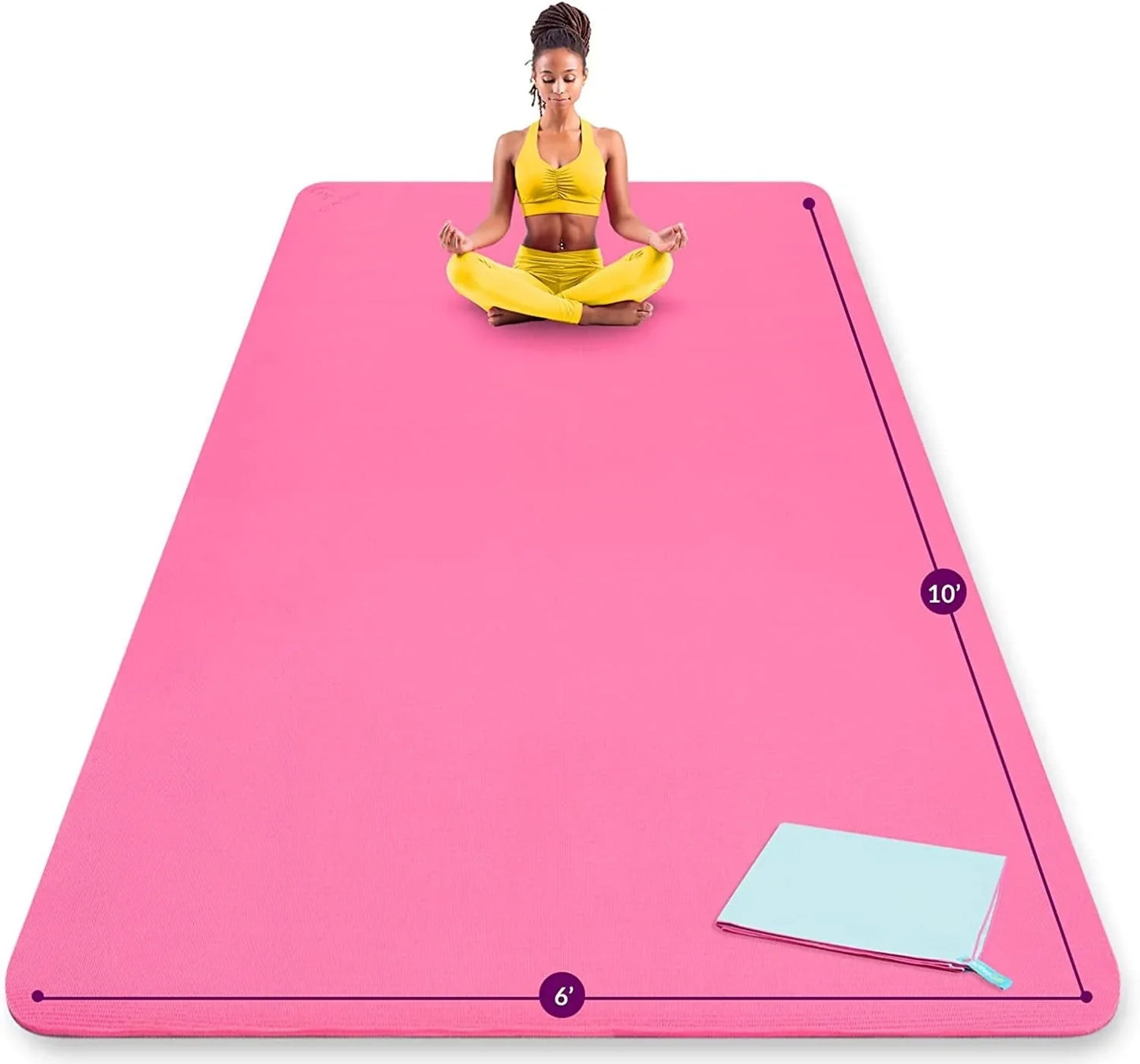 Activegear Extra Large Yoga Mat 10 X 6 Ft - 8Mm Extra Thick, Durable, Comfortable, Non-Slip & Odorless Premium Yoga and Pilates Mat for Home Gym