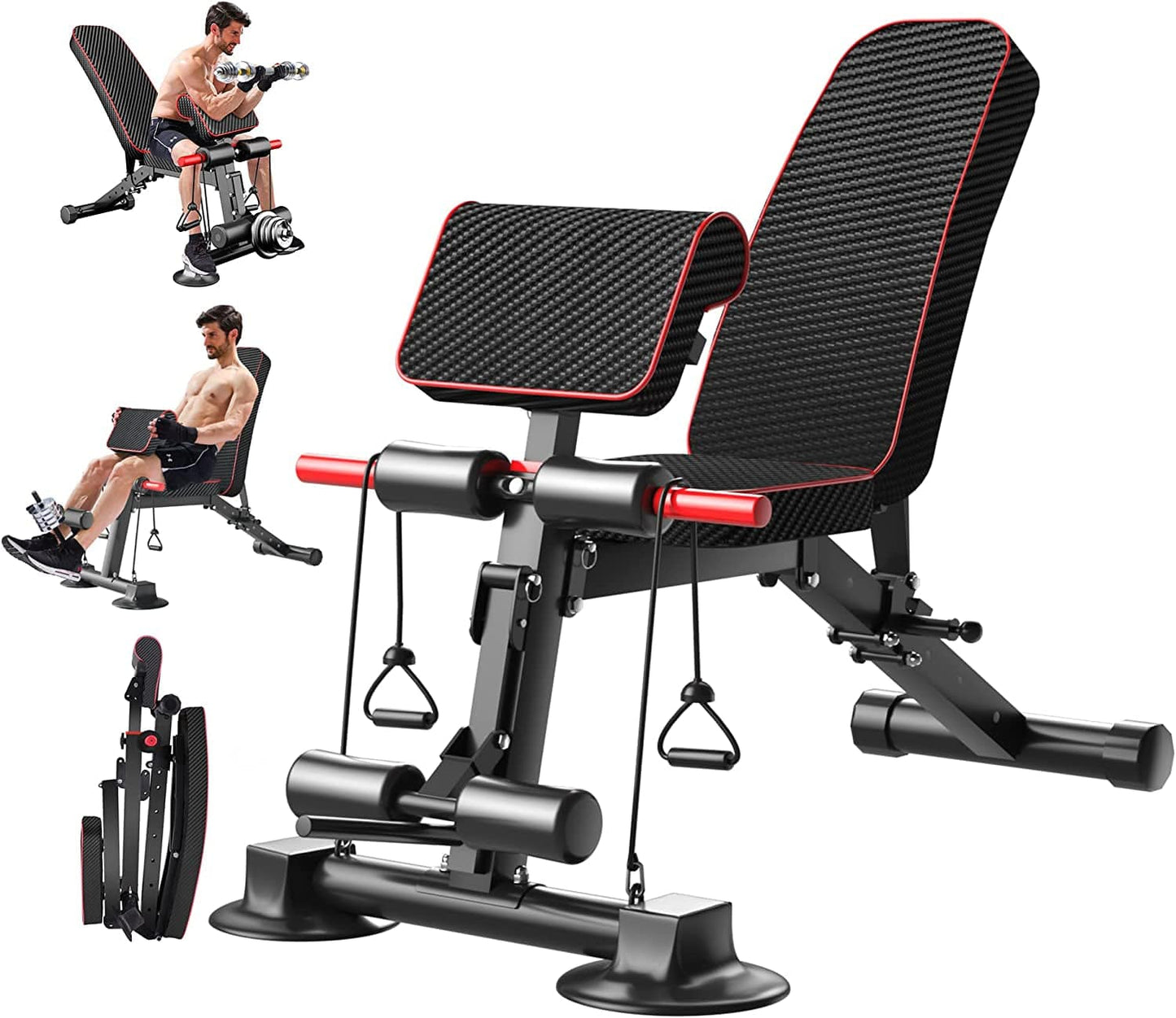 Adjustable Weight Bench Multi-Function Workout Bench for Home Gym,Foldable Incline Decline Benches for Full Body Workout 330LBS