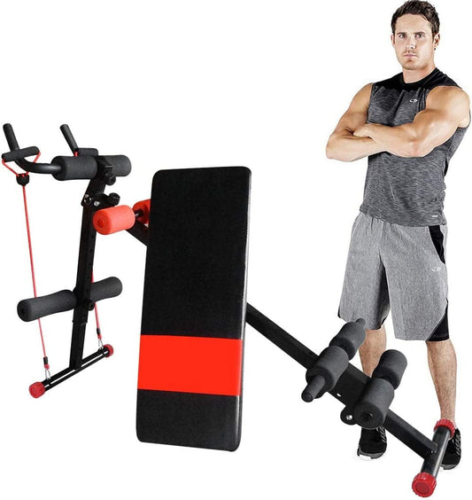 Adjustable Weight Bench Workout Bench Height-Adjustable Abdominal Trainer Push up Exercise Beauty Waist Machine Sit Ups Foldable Home Decline Sit up Bench Ab Bench Exercise Bench (Black, One Size)
