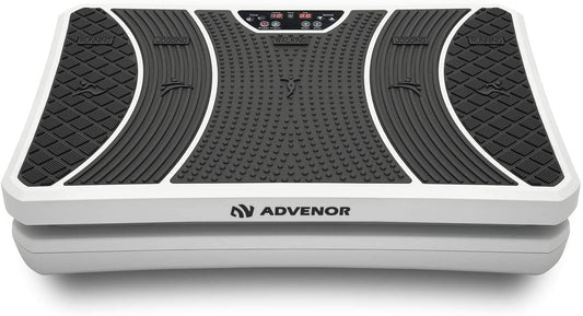 ADVENOR Vibration Plate Exercise Machine 3D Whole Body Workout Fitness Platform with Loop Bands Silent Motor Speed Control 1-99 Level for Home Fitness & Weight Loss