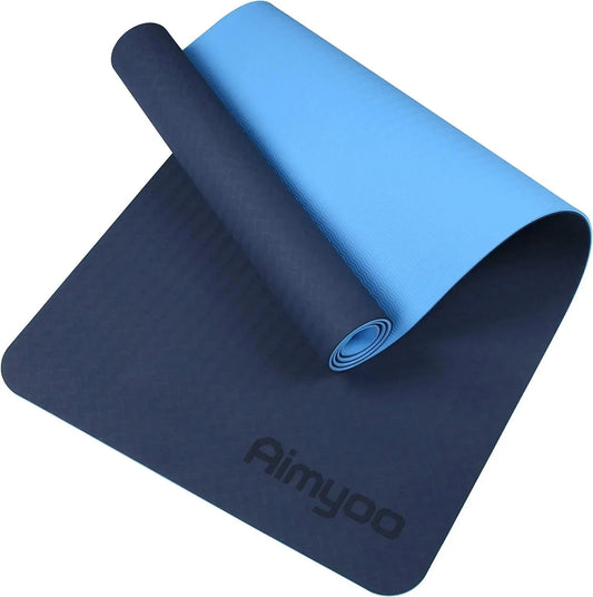 Aimyoo Yoga Mat Non Slip Thick Yoga Mats for Women Exercise Mat, Yoga Pilates Workout Mat with Carrying Strap Yoga Home Gym Fitness Mat, 6MM