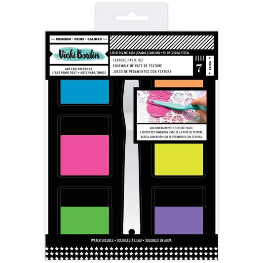 Vicki Boutin Mixed Media Texture Paste Set (6) Colors & (1) Palette Knife