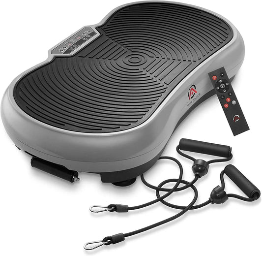 Axis-Plate Vibration Plate Exercise Machine with Resistance Bands - Whole Body Fitness Platform