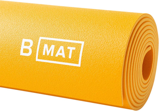 B YOGA B Mat Everyday 4Mm Thick Yoga Mat, 100% Rubber, Sticky & Eco-Friendly Exercise Mat, Non-Slip for Hot Yoga, Fitness, Pilates, Exercise, Stretching, Gym or Home Workouts (85" Saffron)