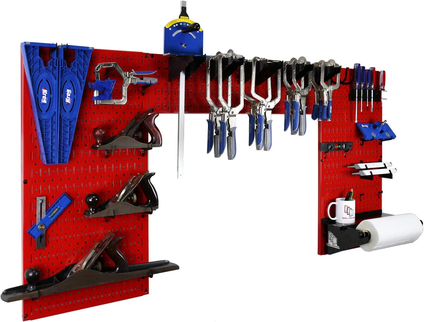 Wall Control Woodworking Tool Storage Organization Kit - Lazy Guy DIY Edition Wood Working Tool Supply Organizer for Do-It-Yourself Woodworkers and Makers (Pink Pegboard)