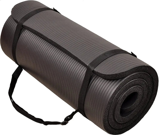 Balancefrom All Purpose 1-Inch Extra Thick High Density Anti-Tear Exercise Yoga Mat with Carrying Strap