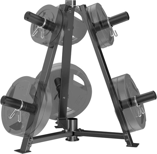BEKING 3-In-1 Weight Rack,Olympic Weight Plate Tree with Barbell Holder,6-Peg Standard Weight Storage Holder for Home Gym,Barbell Plates Tree Free Weight Stand