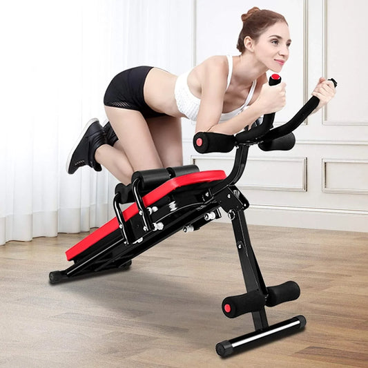 Bigzzia Ab Exercise Bench, Abdominal Workout Machine Foldable Sit up Bench, Full Body Exercise Equipment with LCD Monitor for Leg,Thighs,Buttocks,Rodeo,Sit-Up Exercise