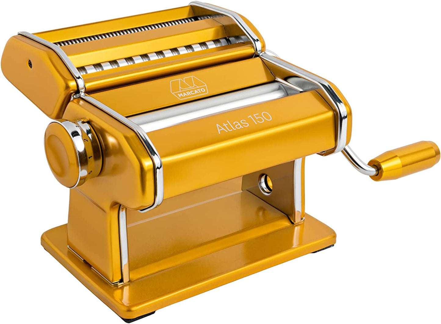 MARCATO Atlas 150 Machine, Made in Italy, Red, Includes Pasta Cutter, Hand Crank, and Instructions