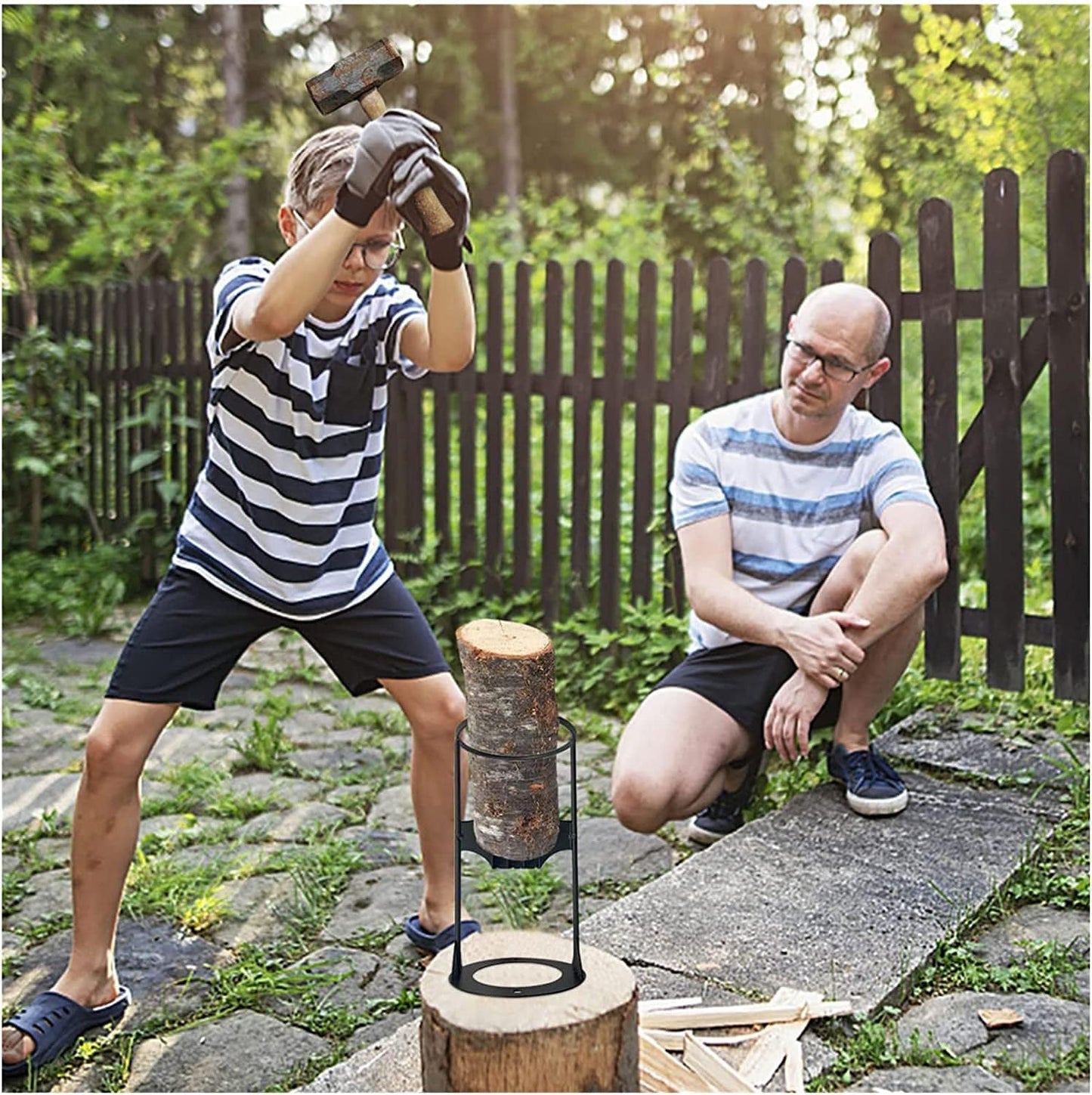 Camping Wood Chopping Rack Manual Chopping Wood Chopping Artifact Outdoor Manual Chopping Wood Machine to Produce Firewood Chopping Wood Rack