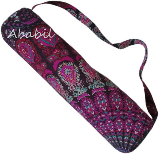 Ababilart Indian Mandala Multicolored Hippie Yoga Mat Carrier Bag with Shoulder Strap