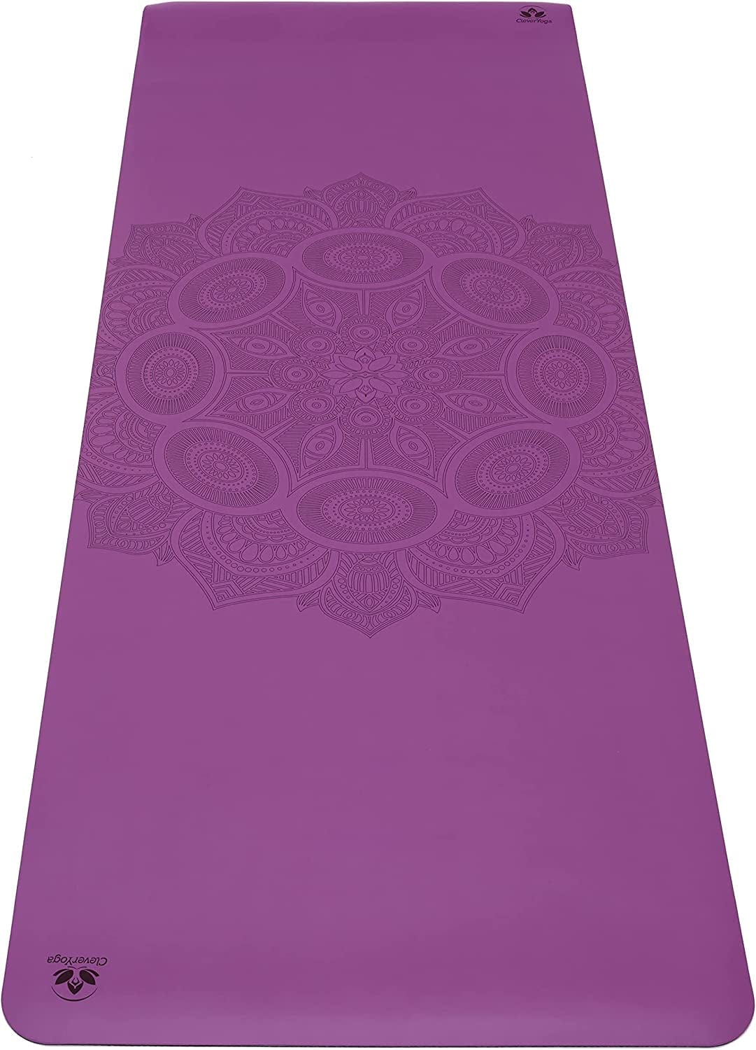 Clever Extra Long 7' Premium Gray Yoga Mat Includes Perfect Fit Mat Bag | Trustgrip Revolutionary Non-Slip Mat Adhesion Suitable for All Yoga | Egonomic Medium Thickness for Ground Connectivity | Hygenic, Durable, Lightweight, Planet Friendly |