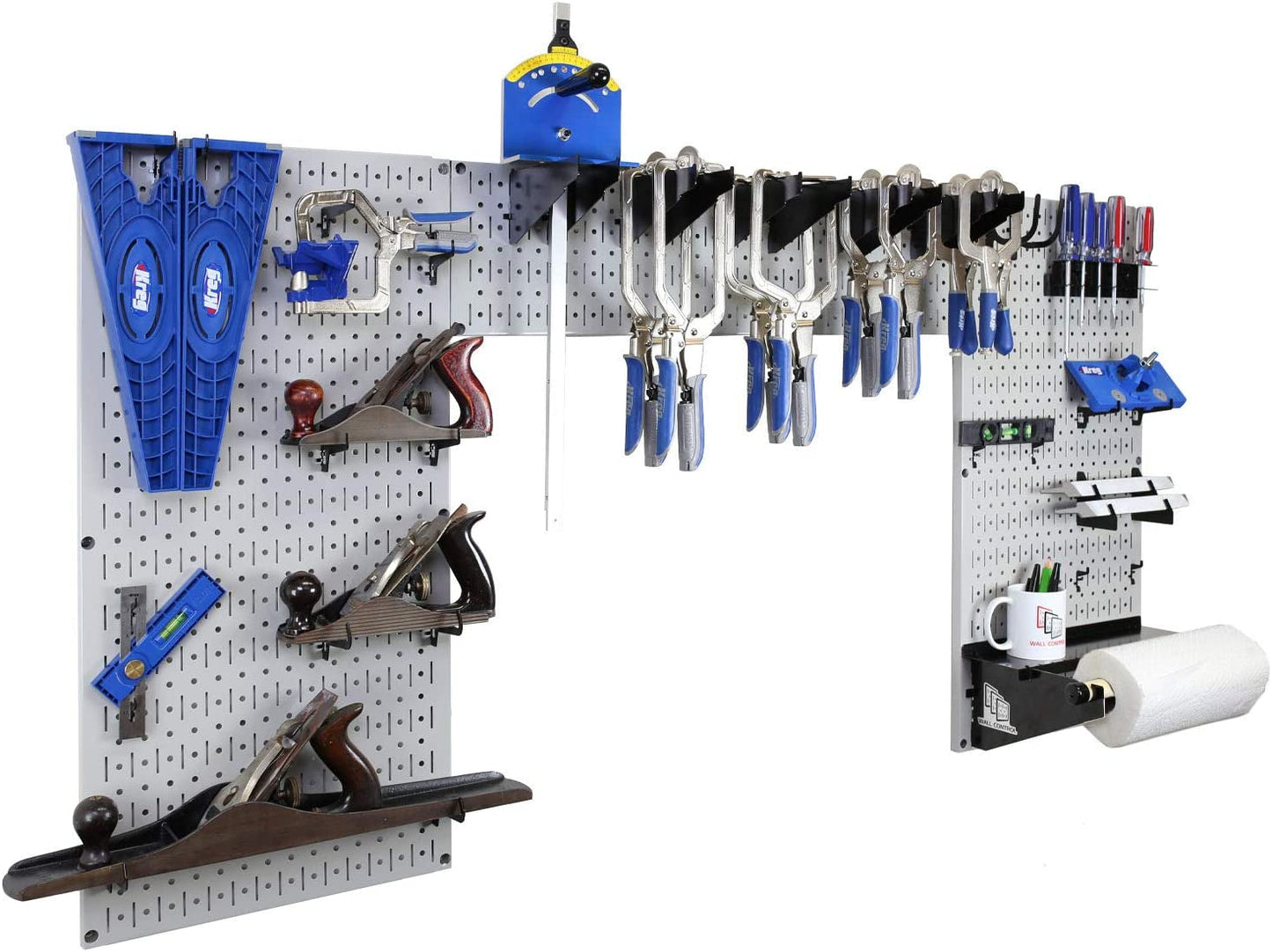 Wall Control Woodworking Tool Storage Organization Kit - Lazy Guy DIY Edition Wood Working Tool Supply Organizer for Do-It-Yourself Woodworkers and Makers (Pink Pegboard)