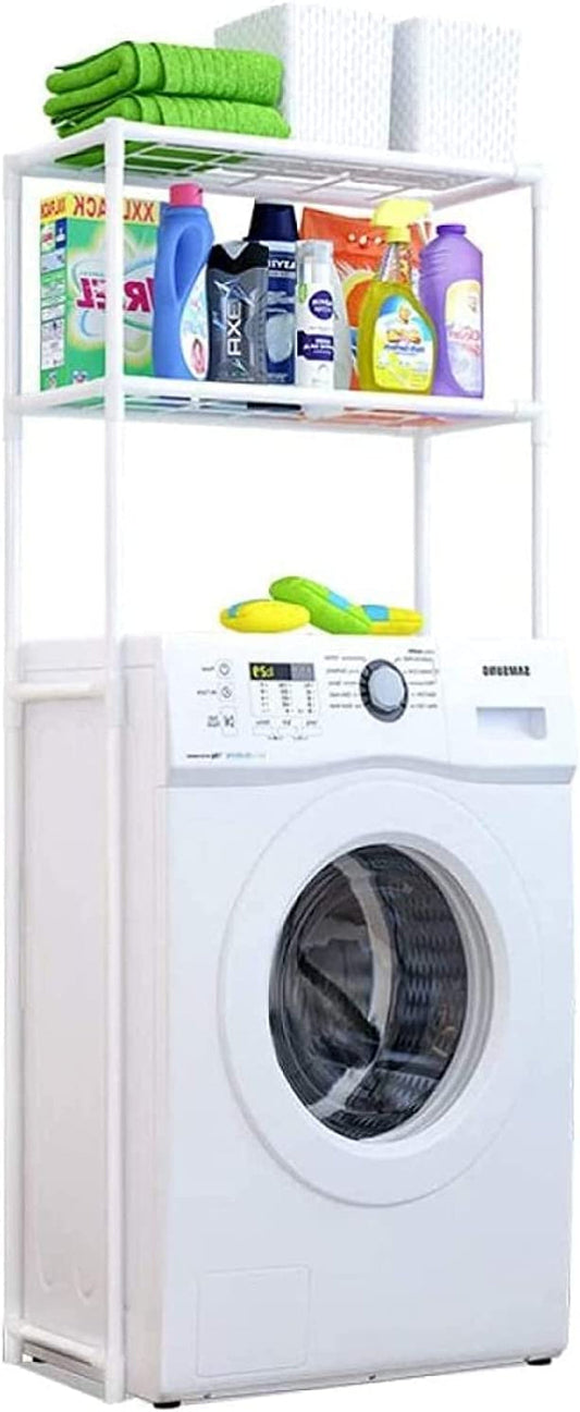 Washing Machine Holder,Over Toilet/Bathroom Storage Shelf,2 Layer Bath Household Towel Rail Rack,White,68 * 28 * 134Cm