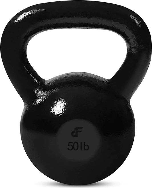 Day 1 Fitness Kettlebell Weights Cast Iron - 11 Sizes Options, 5Lbs-60Lbs - Ballistic Exercise, Core Strength, Functional Fitness, Weight Training Set - Free Weight, Equipment Accessories