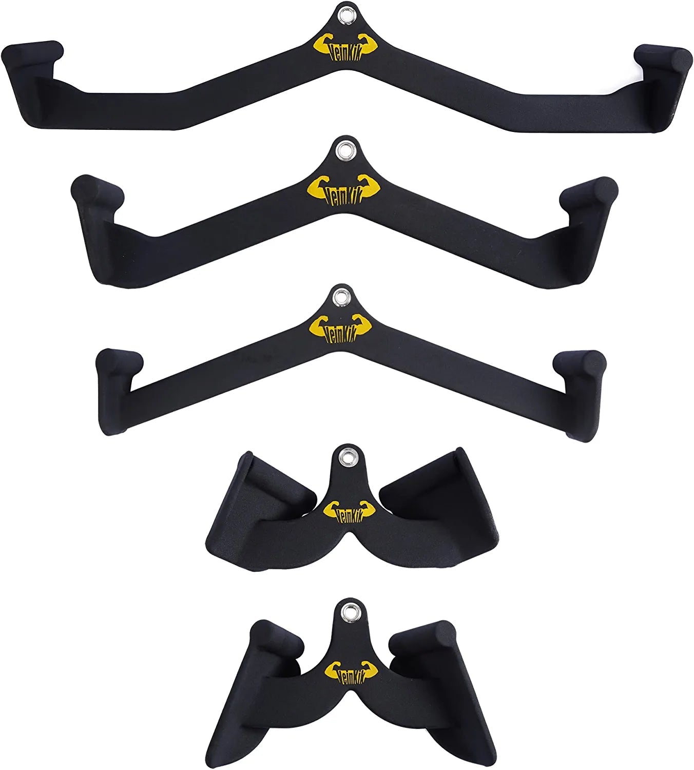 Veinkik Home Gym Fitness LAT Pull down Bar Set, Fits Cable Machine Attachments, Bicep Curl Tricep Pull down Bar, Back Strength Training Handle Grips , Home Gym Accessories for Men Women