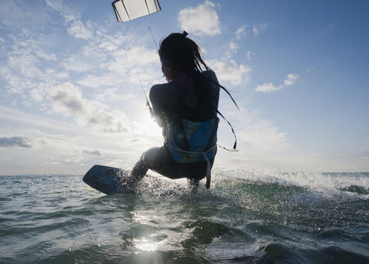 Kitesurfing; Tarifa, Cadiz, Andalusia, Spain Poster Print (18 X 13)