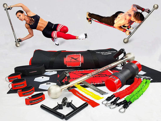 Edgecross-X Intense Total Home Gym Set | Complete Body Weight Training Equipment | Portable Compact Personal Strength & Core Exercise Machine | Work Out Resistance Bands | Fitness Accessories for Gyms