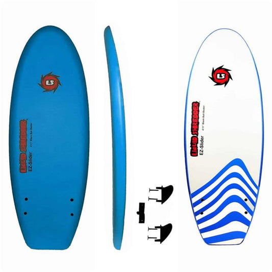 Liquid Shredder FSEZ411-SB 4 Ft. X 11 In. Black Ball Beater Surfboard&#44; Blue