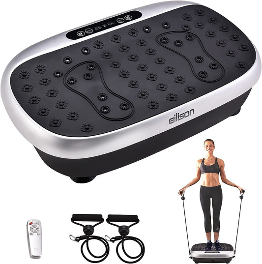 EILISON Atom Vibration Plate Exercise Machine - Full Body Vibration Fitness Platform Equipment for Home & Travel Workout, Weight Loss, Toning & Wellness - Max User Weight 250Lbs