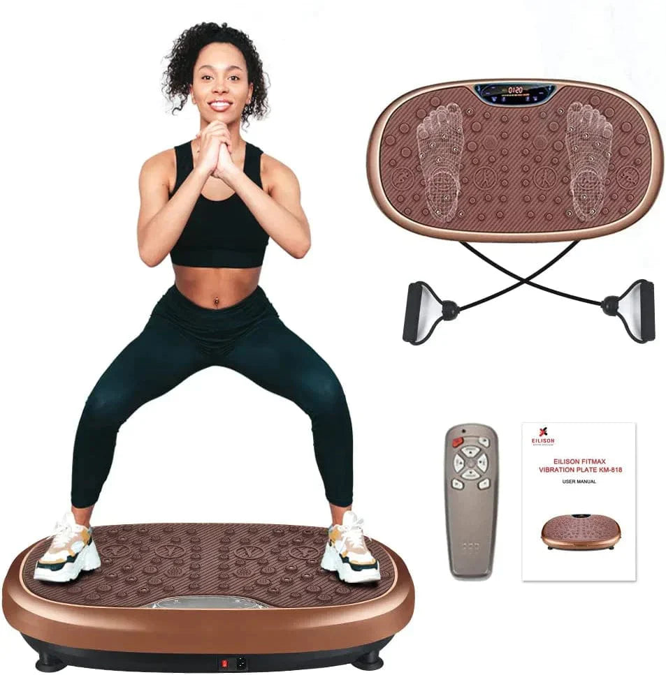 EILISON Fitmax 3D XL Vibration Plate Exercise Machine - Whole Body Workout Vibration Fitness Platform W/Loop Bands - Home Training Equipment for Recovery, Wellness, Weight Loss