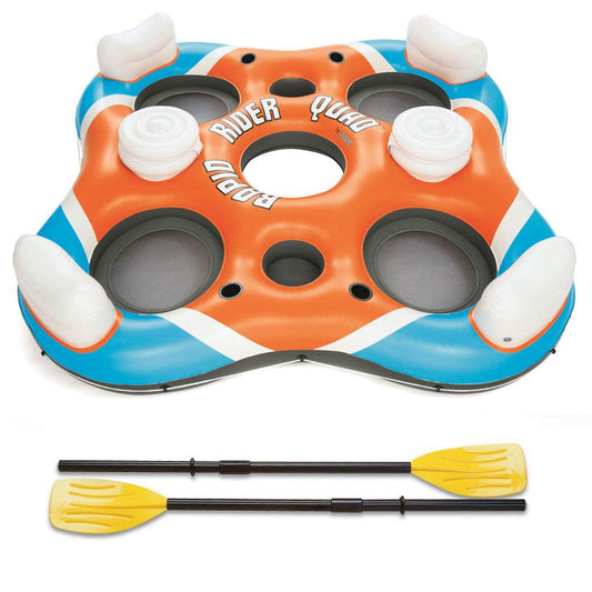Bestway 101 Inch Rapid Rider 4-Person Floating Raft and Intex Boat Oars