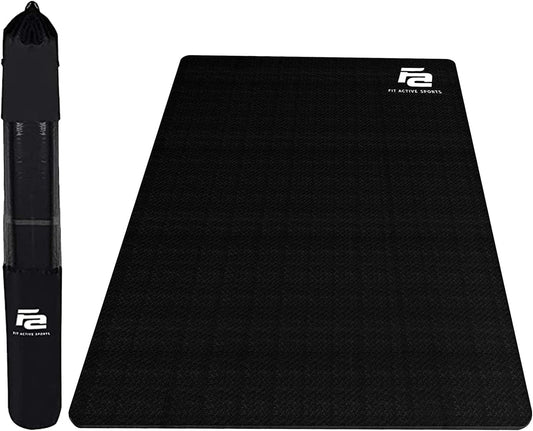 Fit Active Sports Large Exercise Mat 6' X 4' X 8Mm | Thick Non-Slip Extra Wide Workout Mat for Home Gym, Cardio, Yoga, Floor Fitness, MMA, Plyo, and Jump Rope | High Density | Shoe Friendly